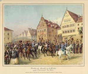 Plechtige opening van de Landdag door koning Karl van Württemberg - kort na zijn aantreden - op 5 juli 1864